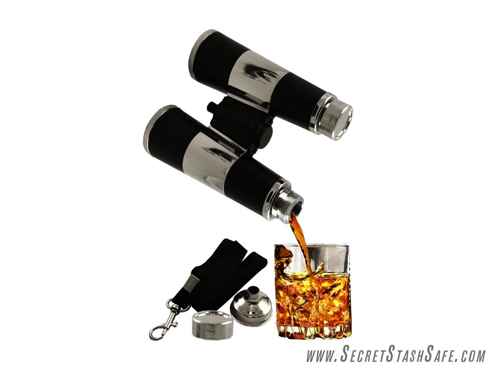 Premium Binocular Flask Gift Set Secret Stash Hidden Diversion Security Safe 9